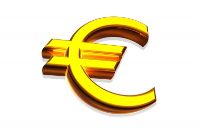 Símbolo dorado del Euro