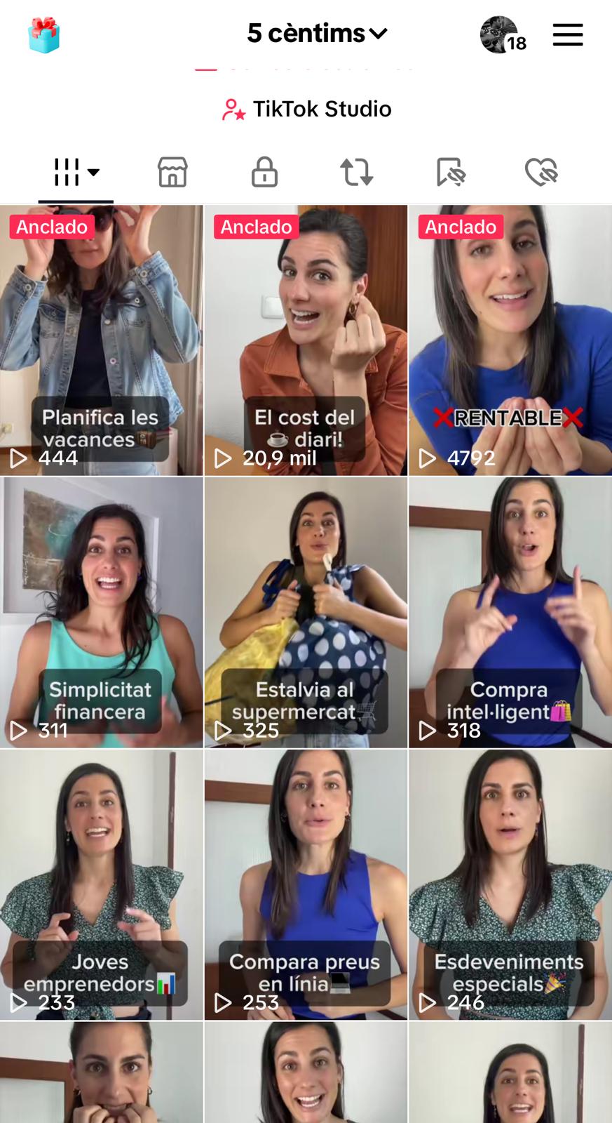 Vídeos en el canal de Tik Tok 5 cèntims